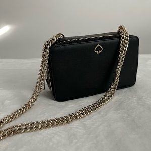 Kate Spade Adele Double Zip Crossbody Bag - Black & Gold